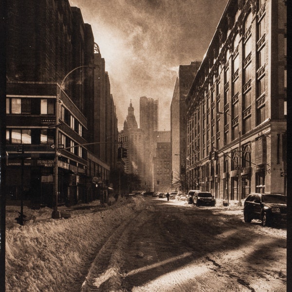New York City After Snow Storm, 2010, Palladium Print