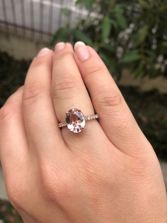 Oval cut morganite ring deals