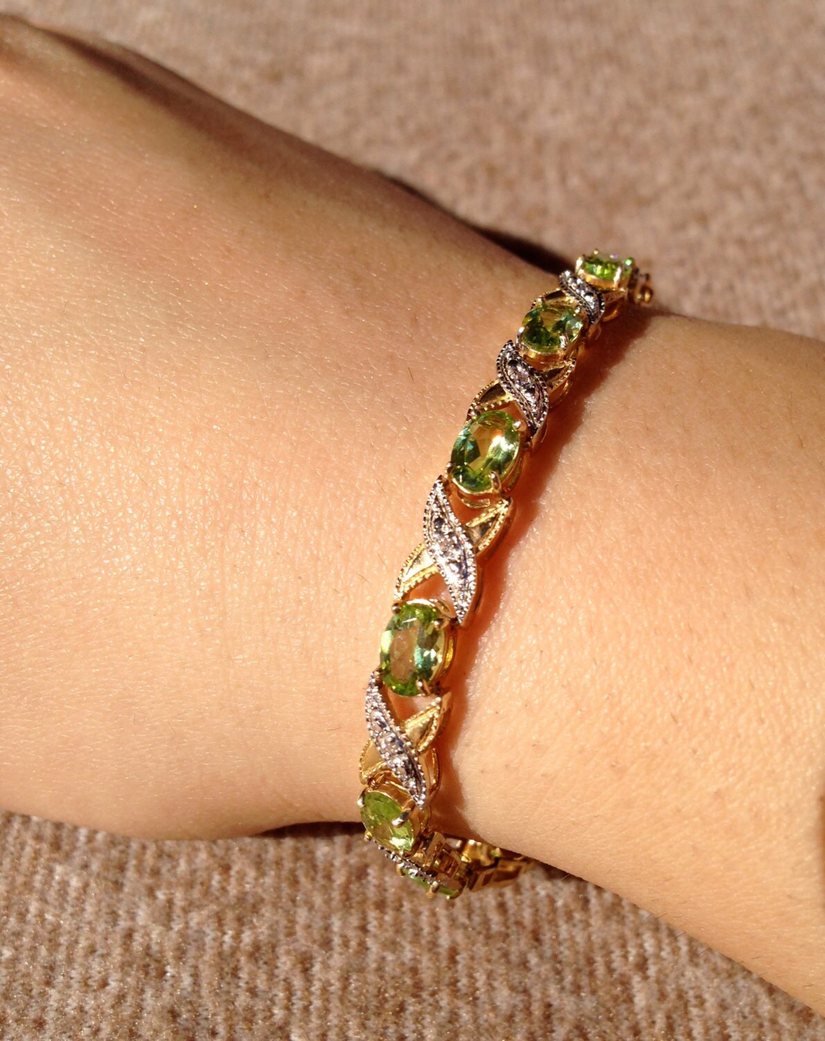 Peridot diamond bracelet Clearance