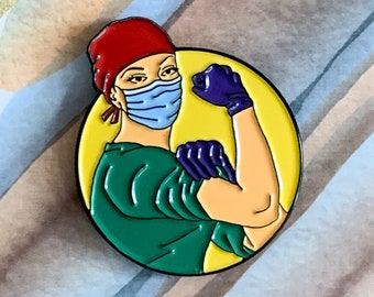 Rosie The Riveter Healthcare Enamel Pin