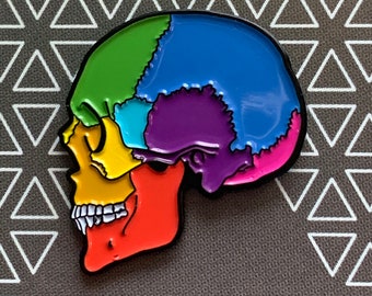 Rainbow Skull Enamel Pin