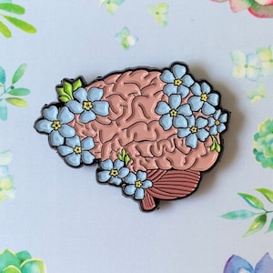 Forget-Me-Not Floral Brain Enamel Pin