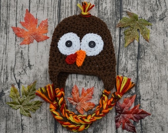 Turkey Hat - Ready to ship - Crochet Hat - Crochet Turkey Hat - Thanksgiving - Thanksgiving Hat - Beanie - Fall Hat - November - Baby Gift
