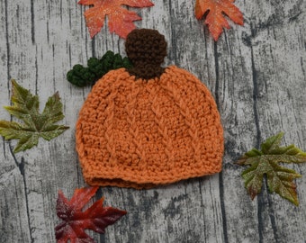 Gorro de calabaza - sombrero de calabaza - sombrero de bebé - gorro de bebé - otoño bebé sombrero - otoño bebé gorro - calabazas - naranja - bebé ducha regalo - foto Prop