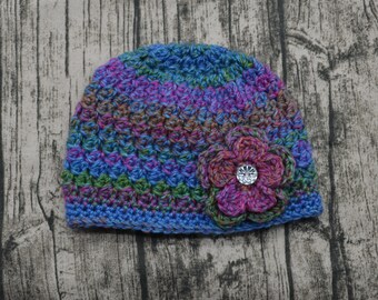 Crochet Girls Beanie - Girls Hat - Ready to ship - Crochet Beanie - Fall Beanie - Fall Hat - Winter Beanie - Crochet Hat - Hat - Winter Hat