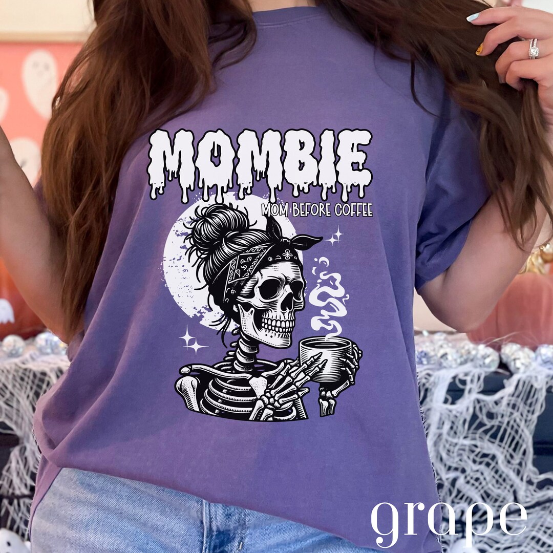 Comfort Colors, Halloween Coffee Shirt, Mombie Shirt, Coffee Shirt ...