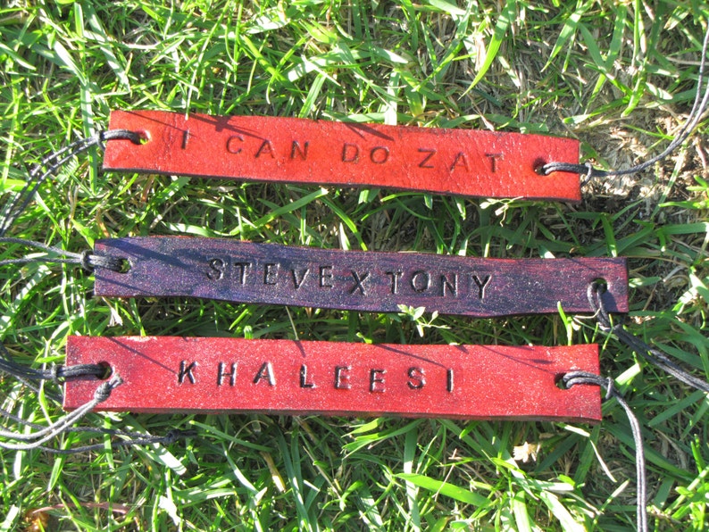 SALE fandom Inspired I Can Do Zat Tie Up Leather Fandom ID Bracelet