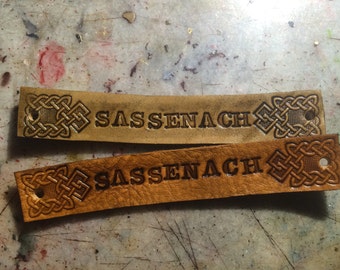 SALE Sassenach Fandom Inspired Tie Up Leather Fandom ID Bracelet