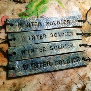 Winter Soldier Fandom Inspired Leather ID Bracelet image 1