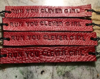 Run You Clever Girl fandom Inspired Tie Up Leather  ID Bracelet