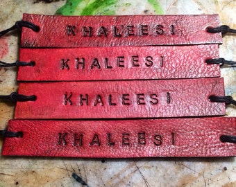 Khaleesi Fandom Inspired Leather ID Bracelet