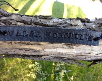 Valar Morghulis GOT Inspired Tie Up Leather Fandom ID Bracelet