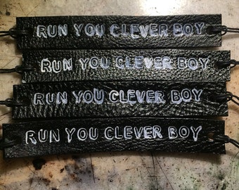 Run You Clever Boy fandom Inspired Tie Up Leather  ID Bracelet