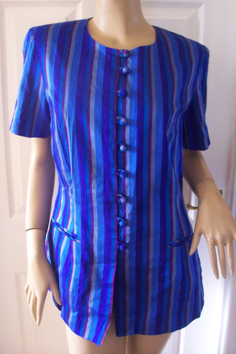 Monsoon Twilight Authentic Vintage Tonic Silk Jacket sz 12 Monsoon Twilight Authentic Vintage Tonic Silk Jacket sz 12