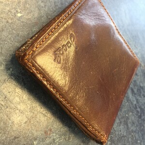 Porta-moedas de envelope de couro marrom macio Jacoll vintage autêntico