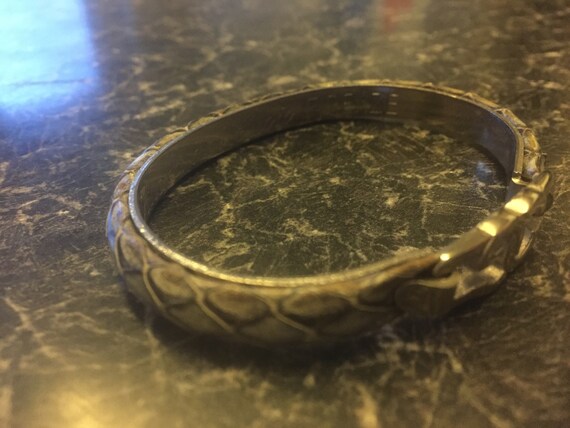 Scuola Del Cuoio Snakeskin Vintage Bangle sz small - image 3