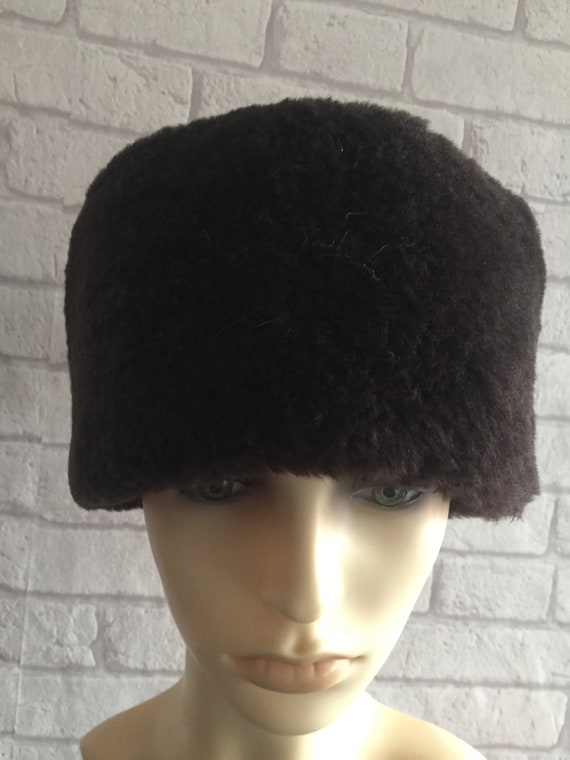 Authentic Vintage Real Sheepskin Hat sz M/L - image 1