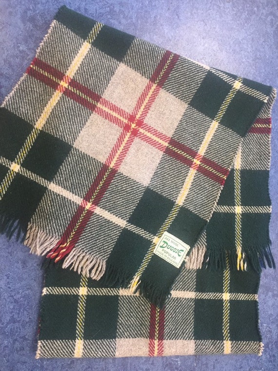 Duggie Authentic Vintage Gents Check Wool Scarf