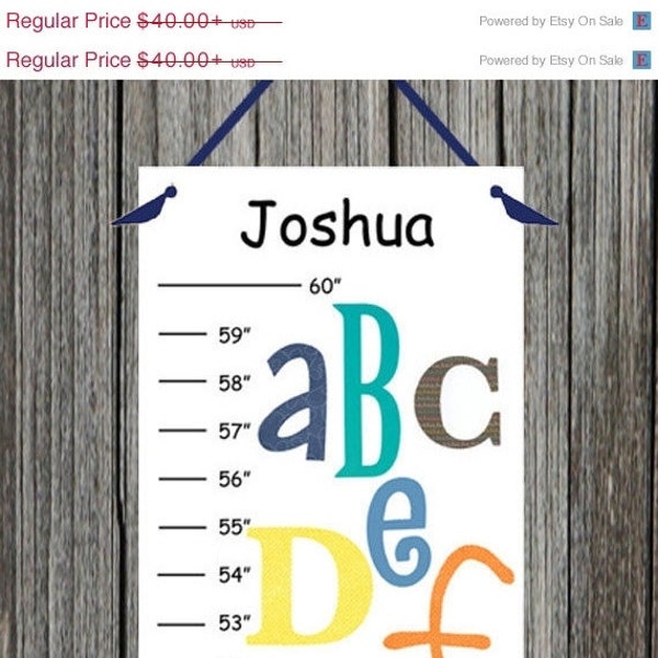 Personalized Fun Alphabet Canvas Growth Chart