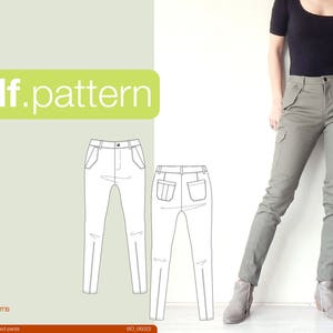 PDF sewing pattern Women Slim tapered pants -Pinda- (size 34-48)