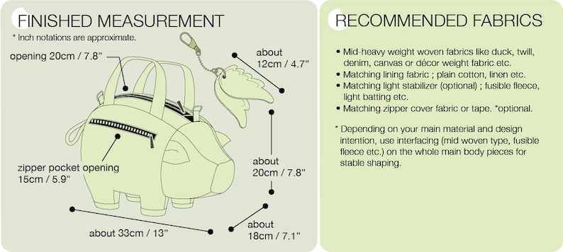 Waffle Patterns pdf sewing patterns / Biggetje, Piggy bank, Novelty bag, Accessory bag, statement bag, animal shaped bag, plushie bag, digital download