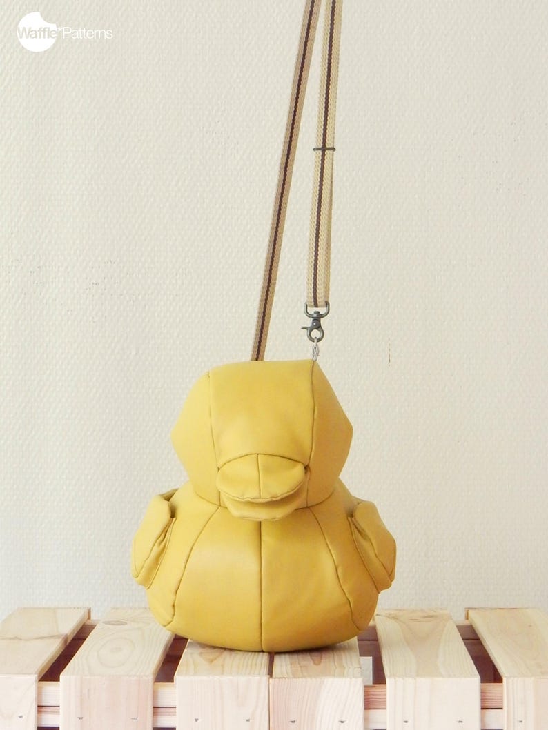 Waffle Patterns pdf sewing patterns / Eendje, rubber duck, Novelty bag, Accessory bag, statement bag, animal shaped bag, plushie bag, digital download