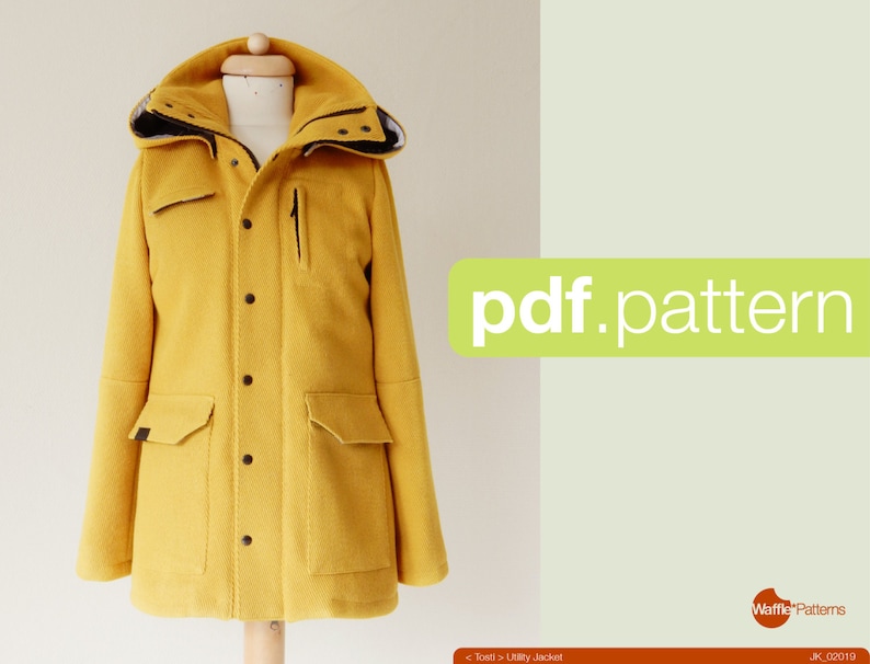 PDF sewing pattern Women Utility Jacket -Tosti- (size 34-48) Waffle Patterns