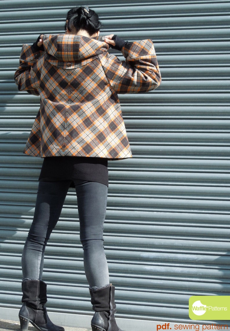 PDF sewing pattern. Women Short Duffle Jacket -Caramel- (size 34-42) Waffle Patterns