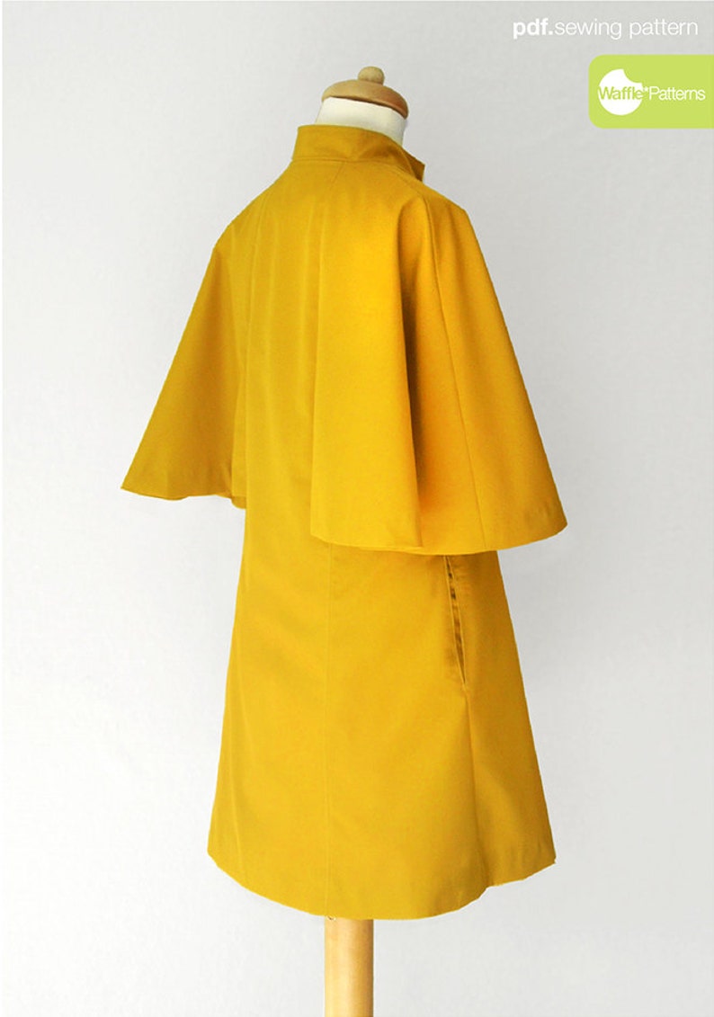 PDF sewing pattern Women Cape Coat -Lemon Pie- (size 34-48) Waffle Patterns
