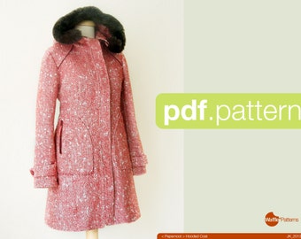 PDF sewing pattern. Women Hooded Coat -Pepernoot- (size 34-48)