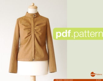 PDF sewing pattern Women Gathered Jacket -Marmalade- (size 34-46)