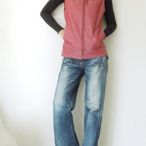 PDF sewing pattern. Women Hooded Vest -Dropje- (size 34-48) Waffle Patterns