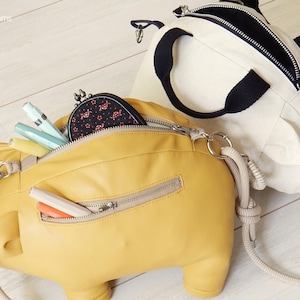 Waffle Patterns pdf sewing patterns / Biggetje, Piggy bank, Novelty bag, Accessory bag, statement bag, animal shaped bag, plushie bag, digital download