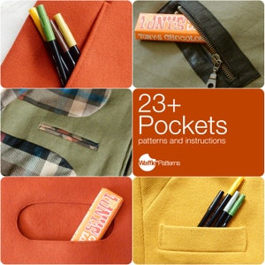 PDF sewing pattern 23+ Pockets - pocket patterns and sewing instructions -