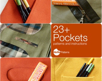 PDF sewing pattern 23+ Pockets - pocket patterns and sewing instructions -