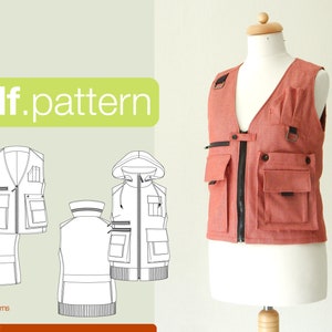 PDF sewing pattern for women Cargo vest -Tsuki- (size 32-52)