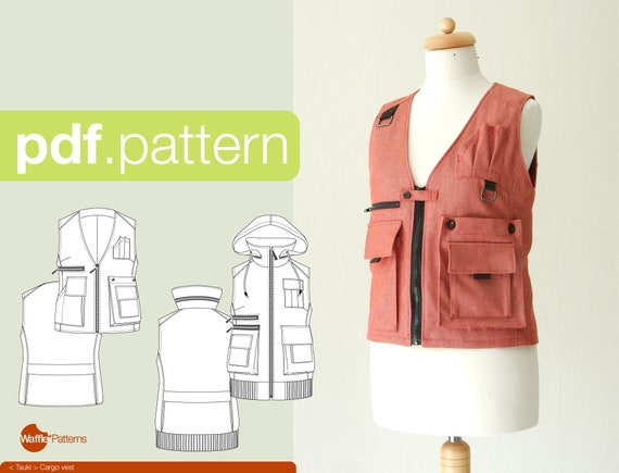 Buy PDF Sewing Pattern for Women Cargo Vest tsuki size 32-52 Online in  India 