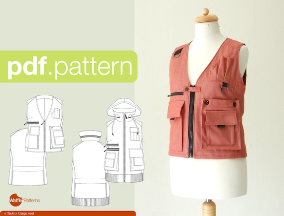 Buy PDF Sewing Pattern for Women Cargo Vest tsuki size 32-52 Online in  India 