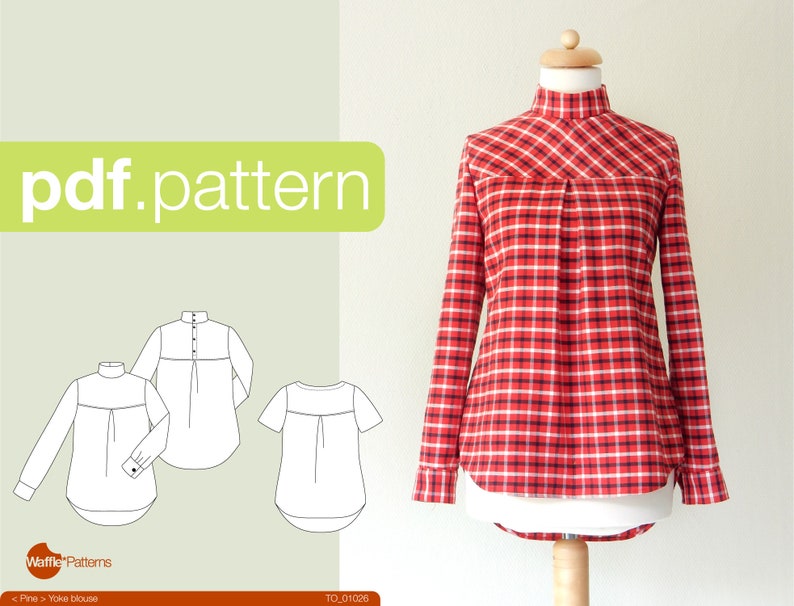 PDF sewing pattern Women Yoke Blouse Pine size 3448 Etsy
