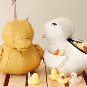 Waffle Patterns pdf sewing patterns / Eendje, rubber duck, Novelty bag, Accessory bag, statement bag, animal shaped bag, plushie bag, digital download