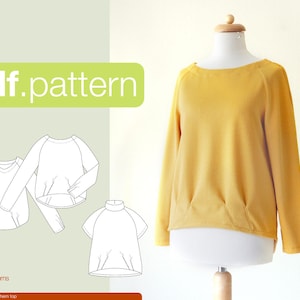 PDF sewing pattern Women Pleated hem top -Malaga- (size 34-48)