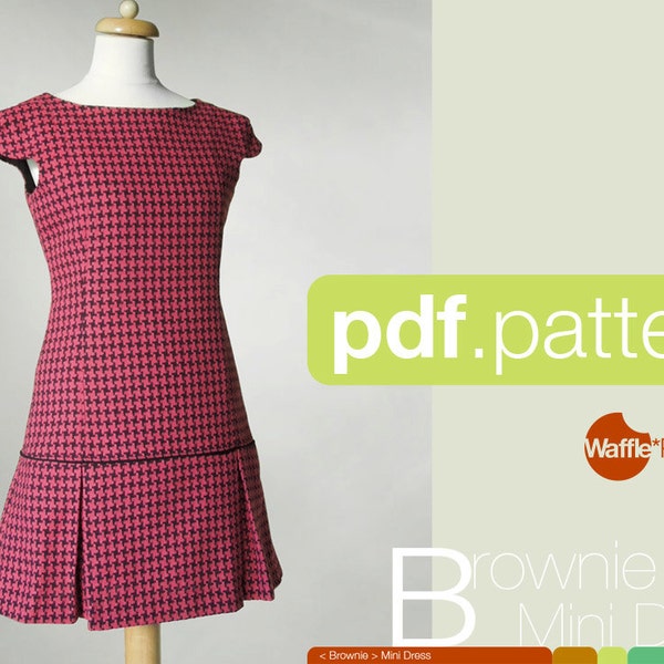 PDF sewing pattern. Women Mini dress -Brownie- (size 34-48)