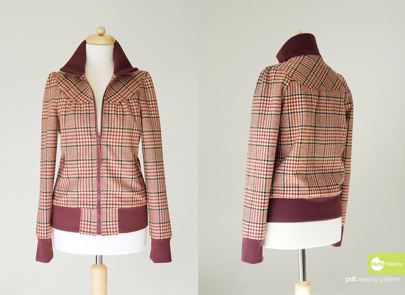 PDF sewing pattern. Women Zipper Blouson -Cookie- (size 34-48) Waffle Patterns