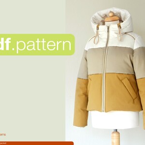 PDF sewing pattern for women Puffer jacket -Mitsuba- (size 32-52)