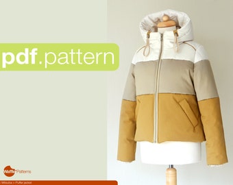 PDF sewing pattern for women Puffer jacket -Mitsuba- (size 32-52)