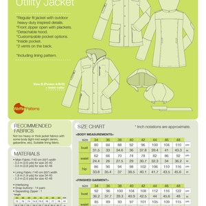 Utility Jacket -tosti- PDF Sewing Pattern and Illustrated Tutorial ...