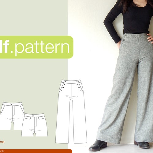 PDF Sewing Pattern for Women Work Pants azuki size 32-52 | Etsy