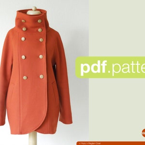 PDF sewing pattern Women Raglan Coat -Yuzu- (size 34-48)