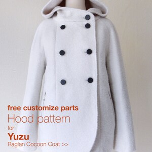 PDF sewing pattern Women Raglan Coat -Yuzu- (size 34-48) Waffle Patterns