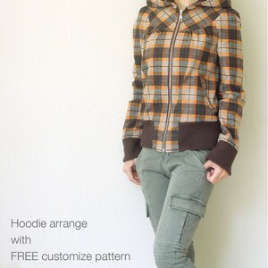 PDF sewing pattern. Women Zipper Blouson -Cookie- (size 34-48) Waffle Patterns